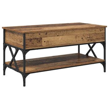 Mesa De Café - Mesa De Centro - Mesa Baja Madera Vieja 100 X 50 X 50 Cm Madera Contrachapada