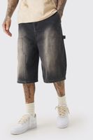pantalon tall vaquero gris con detalle de carpintero gris