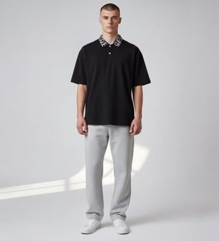 Guess para hombre. M6GP66K3070 Polo Nolan negro (L), Casual, Algodón, Manga corta