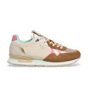 pepe jeans para mujer pls400023 zapatillas brit glen beige 38 tela plano cordones casual