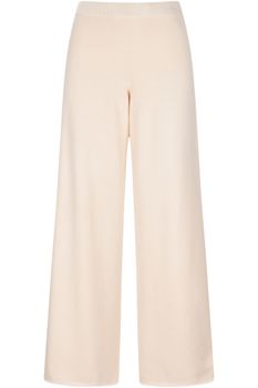 pantalón palazzo de punto cream m