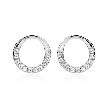 Pendientes de plata 925 con circonita cúbica pulida