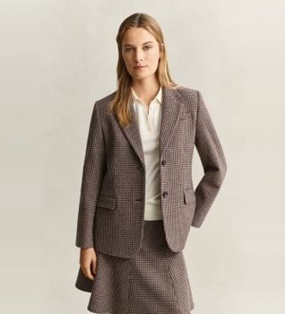 Gant para mujer. 4770370 Americanas Reg Houndstooth taupe (40), Clásico, Poliéster