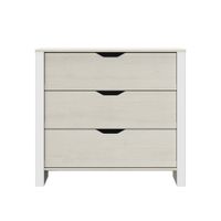 comoda 3 cajones blanca y gris claro - l88 x a80 cm