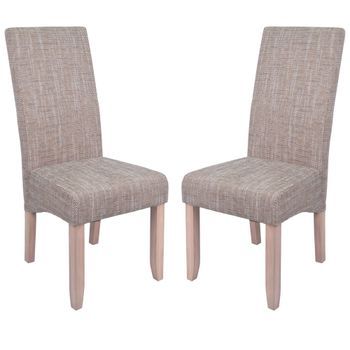 Silla Pack De 2 Sillas Tapizadas En Beige