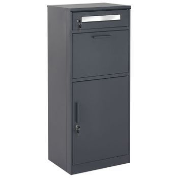 Buzón Para Paquetes Y Cartas Casilla De Paquetería De Acero Cerradura Con Llave Apta Para Cualquier Clima Exterior Gris Grafito Cisternino