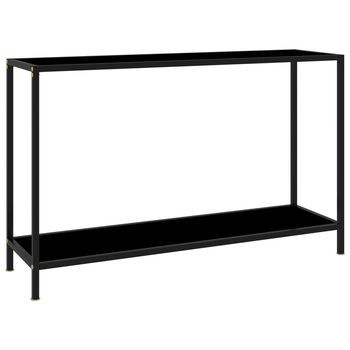 Mesa De Consola Negro Vidrio Templado 120x35x75 Cm Vidaxl