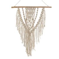 tapiz de pared de macrame de algodon crudo 40x65 cm