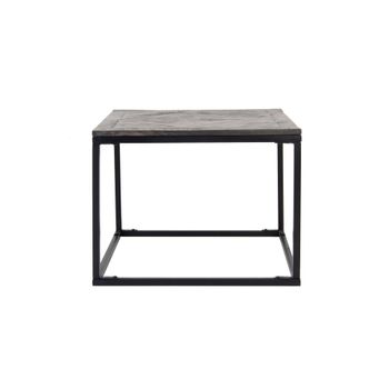 Mesa auxiliar de centro  60 x 60 cm madera de mango y marco de metal
