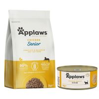 pack nutricion mixta pienso  latas applaws - 2 kg adult con pollo y pato  6 x 156 g pechuga de pollo