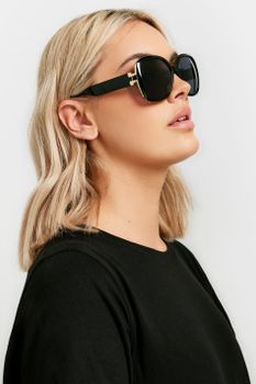 Gafas De Sol Grandes En Negro Y Dorado