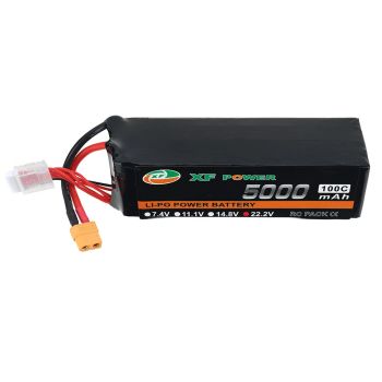 Batería LiPo XF POWER 22.2V 5000mAh 100C 6S con conector XT60 y conector T Deans para dron RC