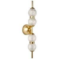 lampara de pared led pantalla de vidrio base de metal estilo glamuroso luz ambiental dorado aras
