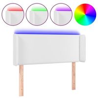 cabecero con led cuero sintetico blanco 103x16x7888 cm vidaxl