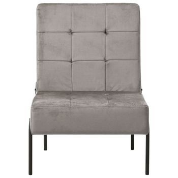 Sillón De Relax | Silla De Relax | Silla De Relajación De Terciopelo Gris Claro 65x79x87 Cm