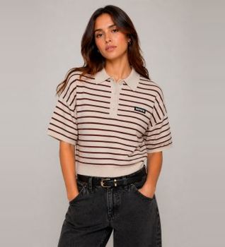 Rotate para mujer. 1143041764 Polo Ellia beige (M), Casual, Modal, Manga larga