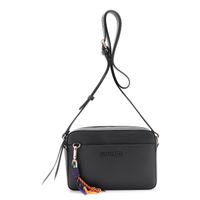 bolso para camara con efecto piel saffiano y charms multicolores black