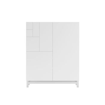 Zapatero de melamina blanco veteado 112x90x27 cm