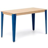 mesa lunds estudio 120x80x75cm azul madera acabado natural estilo nordico industrial box furniture