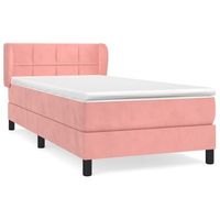 cama tapizada 203x103x88 cm terciopelo - rosa