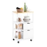 carro de almacenamiento mueble auxiliar cocina carrito de servir con 2 cajones y 3 estantes 52 x 36 x 89 cm fkw111-wn sobuy es