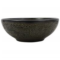 lavabo sobre encimera redondo ceramica negro r41x14 cm vidaxl