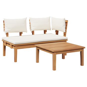 Conjunto De Banco De Jardín De 2 Uds De Madera Sólida De Teak Cfw916563