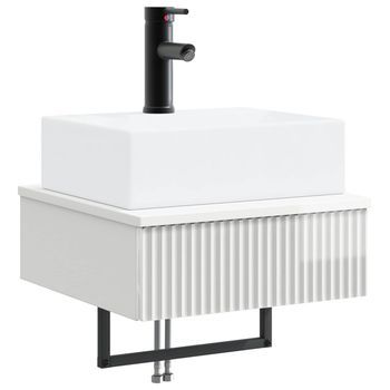 Lavabo De Lavado Montado En La Pared Blanco Brillante Vidaxl