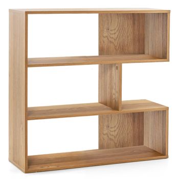 Costway Librería Estantería Librería Abierta de 3 Estantes Estantería Libros Salón Dormitorio Estudio Oficina Natural 84 x 29,5 x 83,5 cm Natural