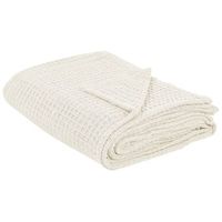 colcha de algodon relieve gofre textiles sala de estar dormitorio beige claro 220 x 240 cm chagyl