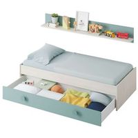 pack habitacion juvenil infantil verde blanco alpes completo cama nidoestantearmarioescritorioestanteria con somieres
