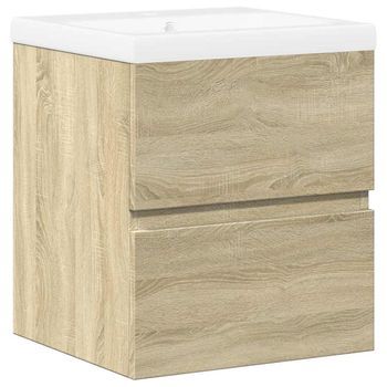 Set De Muebles De Baño 2 Uds | Armario De Baño Madera Contrachapada Roble Sonoma