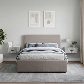 Mesitas De Noche De Pared - Dormitorio - Madera De Ingeniería - Gris Sonoma (49x34.5x20cm)