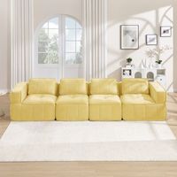 sofa modular amarillo para salon de 4 plazas espuma 32d sin estructura 344x93x67 cm