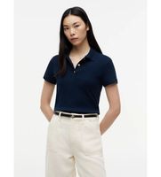 tommy hilfiger para mujer ww0ww49252 polo de corte slim con botones dorados marino m casual algodon manga corta