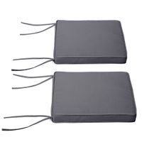 outsunny - juego de 2 cojines para sillas de jardin cojines para sillas de exterior relleno de 5 cm tela de poliester 45l x 45l cm gris oscuro