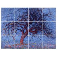 legendarte - panel decorativo multiple el arbol rojo - piet mondrian cm 150x200 12 paneles