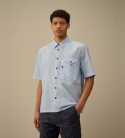cp company para hombre 18cmsh249a005328g camisa bolsillo azul s casual algodon manga corta