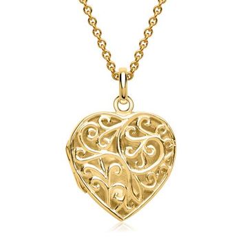 Cadena elegante corazón adornos chapado en oro