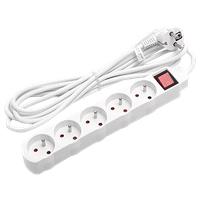 aigostar regleta alargador de 5 tomas con interruptor y proteccion infantil 3 m blanco 16a 250v