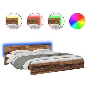 Estructura De Cama Con Cabecera Madera Vieja 200 X 200 Cm