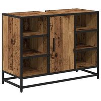 mueble de cuarto de bano madera envejecida 80 x 33 x 60 cm