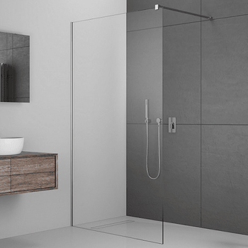 Panel Fijo De Ducha Walk In Perfil Cromado 80x200 Cm Grosor Cristal 6 Mm