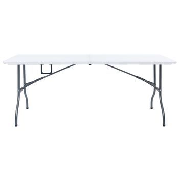 Mesa De Jardín，mesa Para Exteriores，mesa De Patio Plegable Hdpe Blanco 180x72x72 Cm