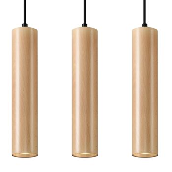 Lámpara de techo madera natural madera alt. 90 cm