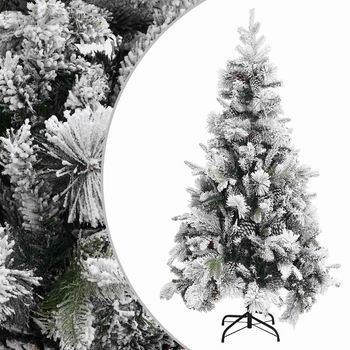 Árbol De Navidad Con Nieve Flocada Y Piñas Pvc Y Pe 225 Cm Vidaxl