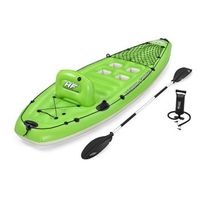 kayak hinchable de pesca bestway hydro-force koracle 285x92x57cm individual con remo aletas bomba manual y bolsa de transporte