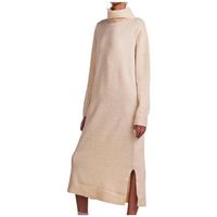 pieces vestido largo rollneck knitt para mujer