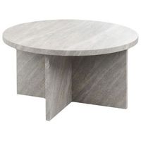 mesa de centro de estilo moderno 80 x 80 cm efecto piedra en color gris stanton