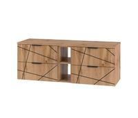 mueble bajo lavabo 140cm 2 compartimientos encimera teren madera